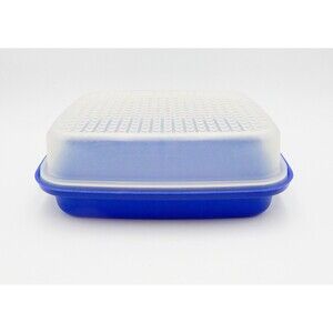 Tupperware Blue Large Season N' Serve Marinade Container USA 1294, 1295